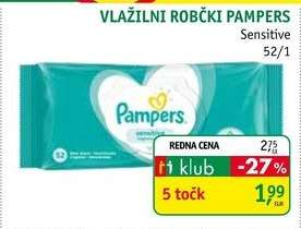 VLAŽILNI ROBČKI PAMPERS Sensitive 52/1