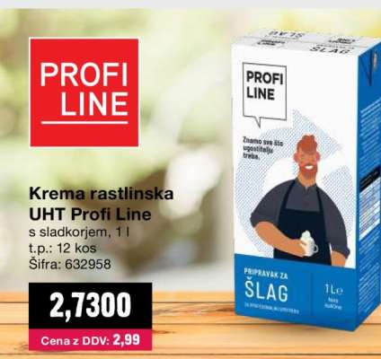 Krema rastlinska UHT Profi Line