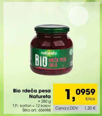 Bio rdeča pesa Natureta