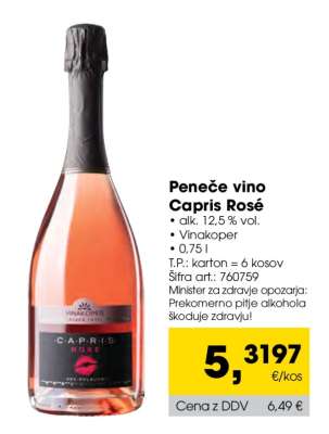 Peneče vino Capris Rosé