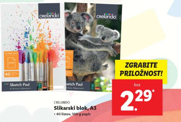 CRELANDO Slikarski blok, A3