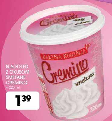 Sladoled z okusom smetane Cremino