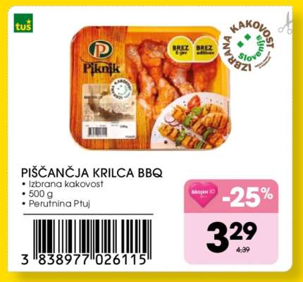 PIŠČANČJA KRILCA BBQ