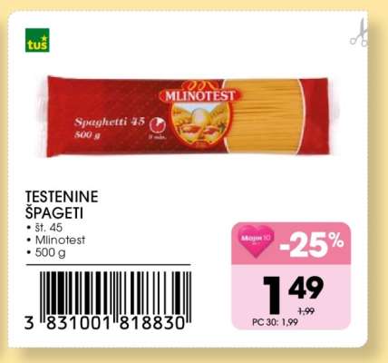Testenine špageti