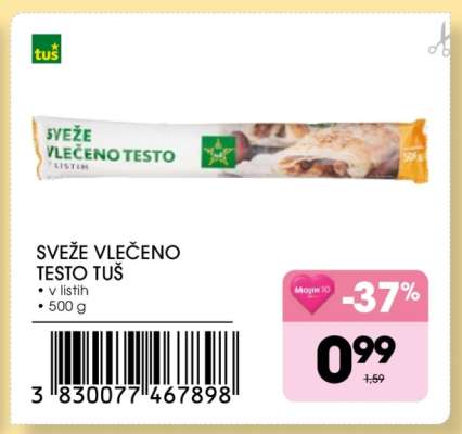 SVEŽE VLEČENO TESTO TUŠ