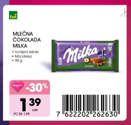MLEČNA ČOKOLADA MILKA