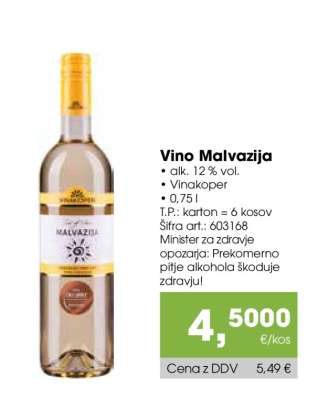 Vino Malvazija