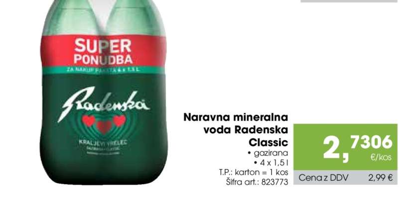 NARAVNA MINERALNA VODA RADENSKA CLASSIC