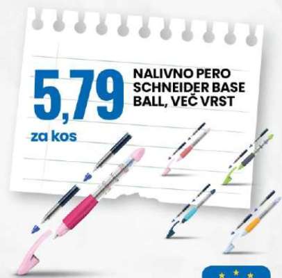 Nalivno pero Schneider Base Ball, več vrst