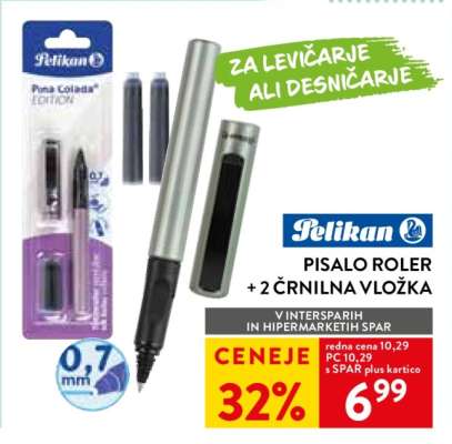 Pelikan Pisalo Roler + 2 črnilna vložka
