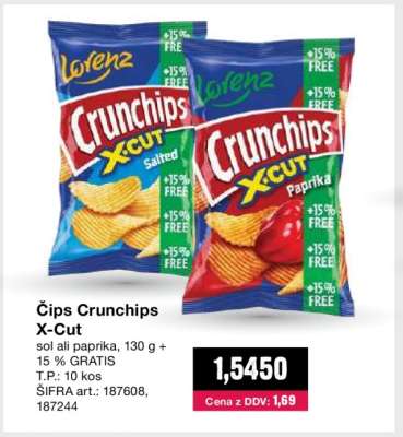 ČIPS CRUNCHIPS X-CUT