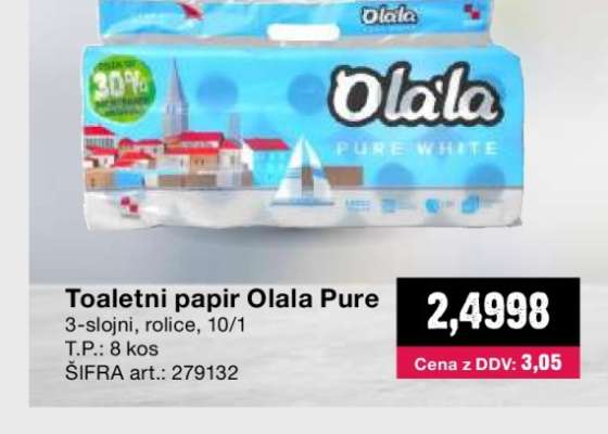 Toaletni papir Olala Pure
