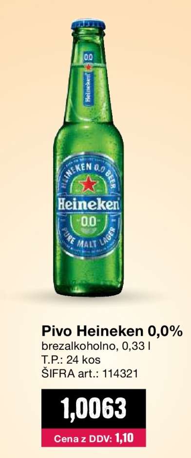 Pivo Heineken 0,0%