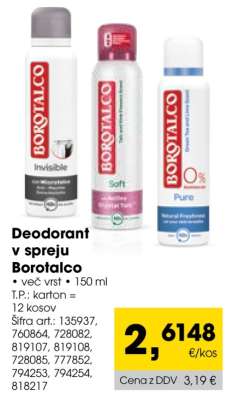 Deodorant v spreju Borotalco