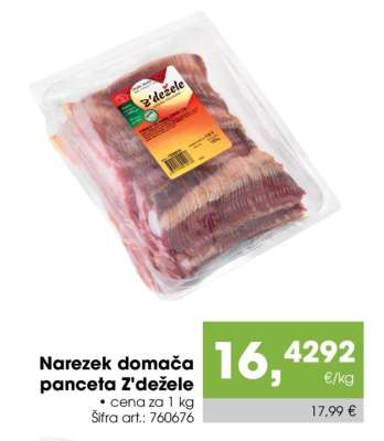 Narezek domača panceta Z'dežele