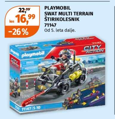 PLAYMOBIL SWAT MULTI TERRAIN ŠTIRIKOLESNIK 71147