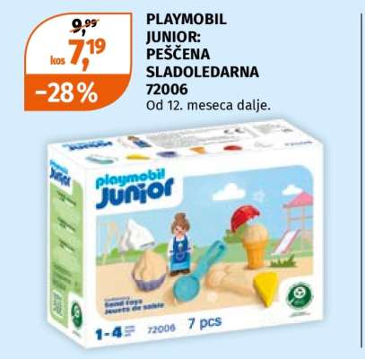 PLAYMOBIL JUNIOR: PEŠČENA SLADOLEDARNA 72006