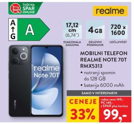 Mobilni telefon Realme Note 70T RMX5313