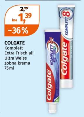 COLGATE Komplett Extra Frisch ali Ultra Weiss zobna krema 75ml