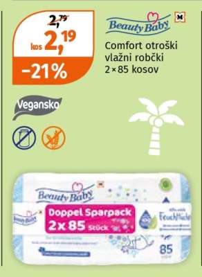 Beauty Baby Comfort otroški vlažni robčki