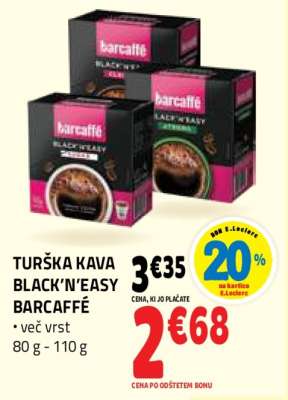 TURŠKA KAVA BLACK'N'EASY BARCAFFÉ