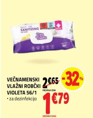 Večnamenski vlažni robčki Violeta 56/1