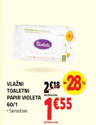 VLAŽNI TOALETNI PAPIR VIOLETA 60/1