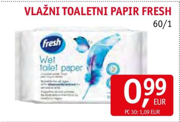VLAŽNI TOALETNI PAPIR FRESH