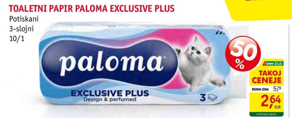 TOALETNI PAPIR PALOMA EXCLUSIVE PLUS