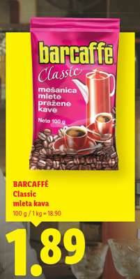 BARCAFFE Classic mleta kava