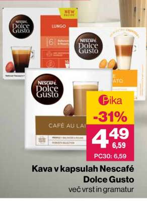 Kava v kapsulah Nescafé Dolce Gusto