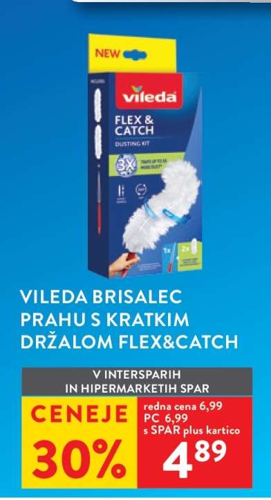 Vileda Brisalec Prahu s Kratkim Držalom Flex&Catch