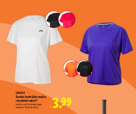 CRIVIT Ženska funkcijska majica s kratkimi rokavi
