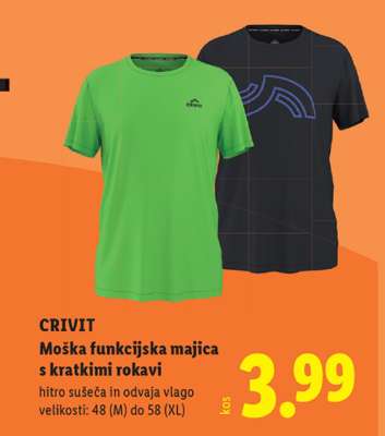 CRIVIT Moška funkcijska majica s kratkimi rokavi