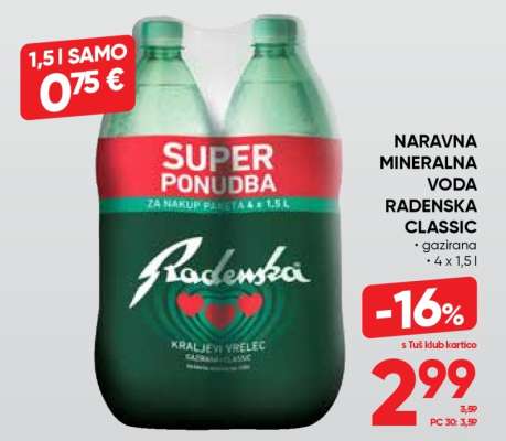 NARAVNA MINERALNA VODA RADENSKA CLASSIC