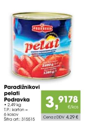 Paradižnikovi pelati Podravka