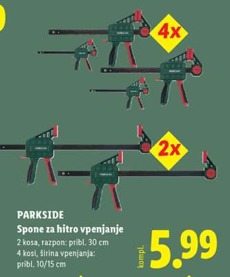 PARKSIDE Sponke za hitro vpenjanje
