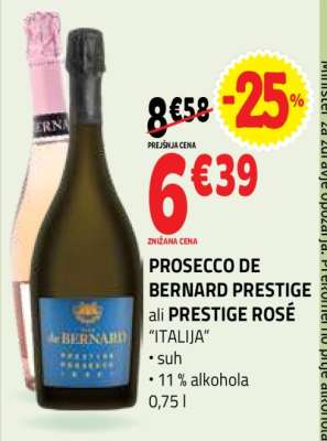 PROSECCO DE BERNARD PRESTIGE ali PRESTIGE ROSÉ