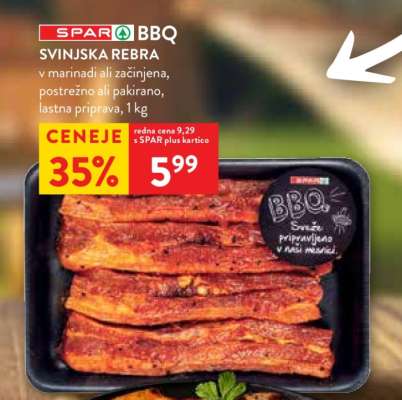 SPAR BBQ Svinjska rebra