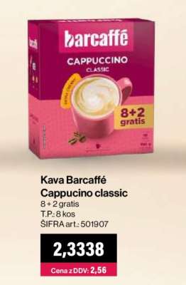 Kava Barcaffé Cappucino classic