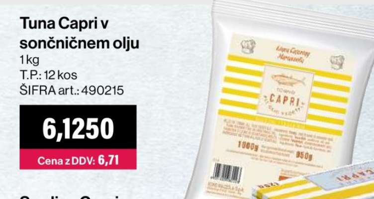 Tuna Capri v sončničnem olju