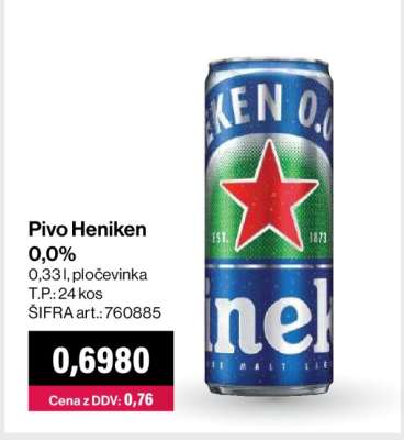 Pivo Heniken 0,0%