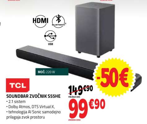 SOUNDBAR ZVOČNIK S55HE