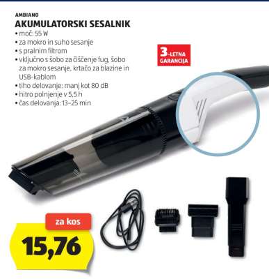 Ambiano Akumulatorski Sesalnik