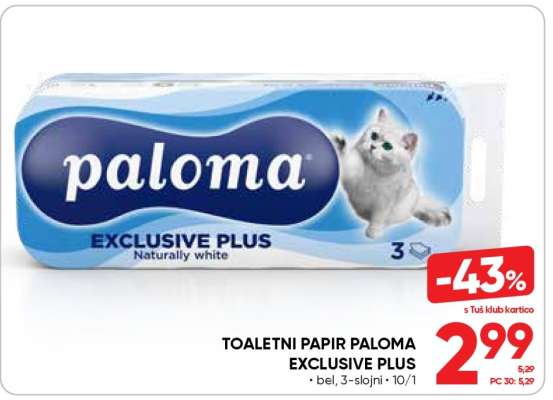 TOALETNI PAPIR PALOMA EXCLUSIVE PLUS