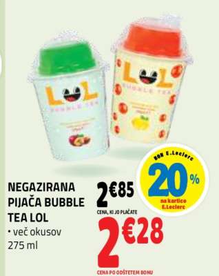NEGAZIRANA PIJAČA BUBBLE TEA LOL
