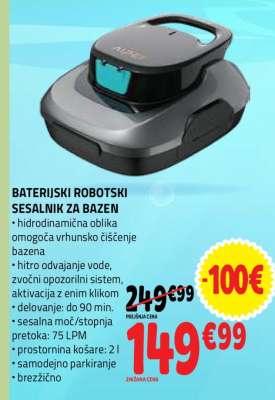Baterijski robotski sesalnik za bazen