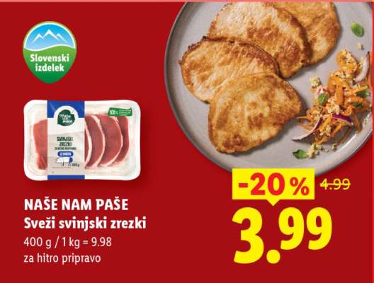 NAŠE NAM PAŠE Sveži svinjski zrezki