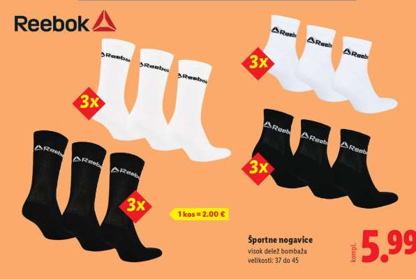 REEBOK Športne nogavice