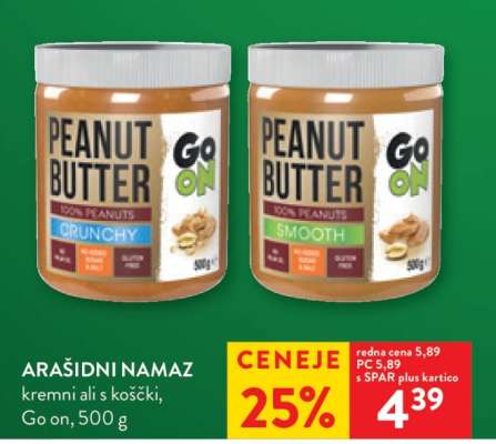 Arašidni namaz Go on, 500 g